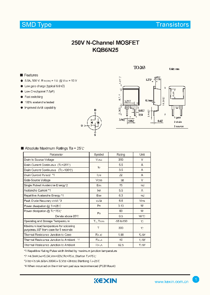 KQB6N25_8301649.PDF Datasheet