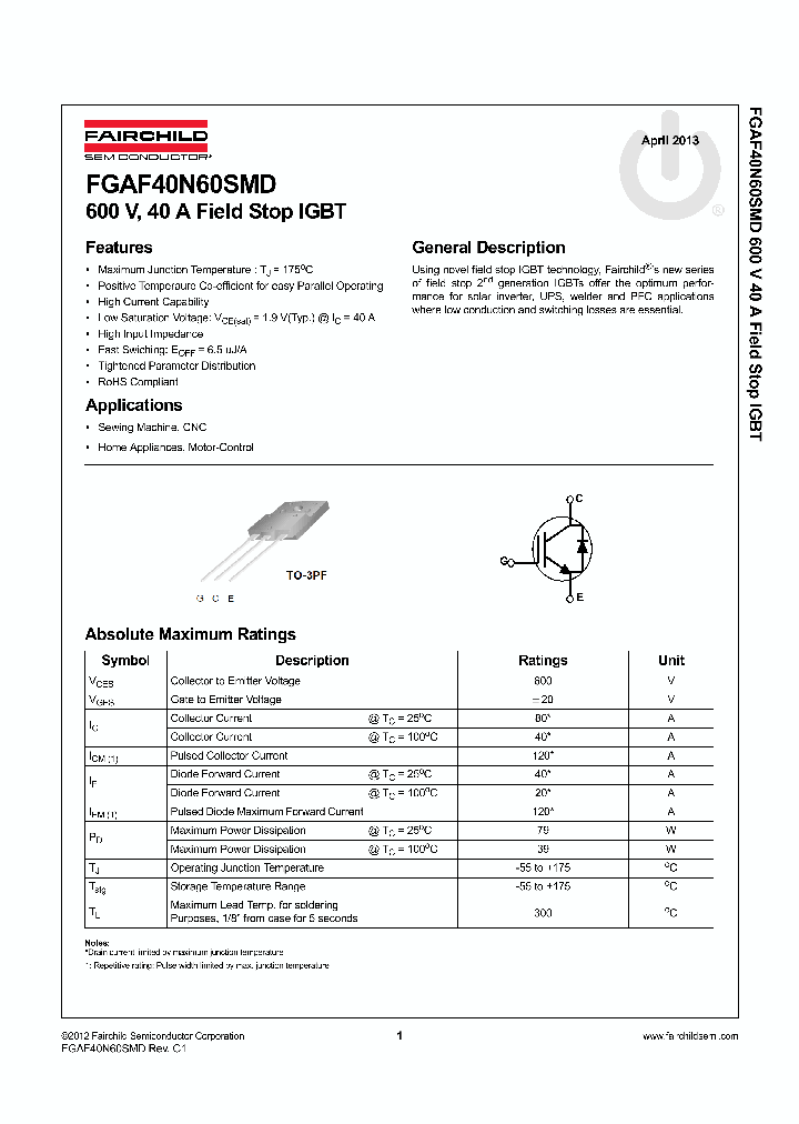 FGAF40N60SMD_8371086.PDF Datasheet