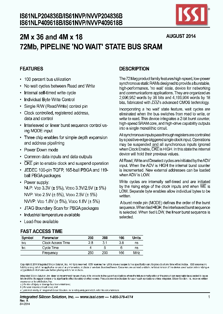 IS61NLP204836B_8372806.PDF Datasheet