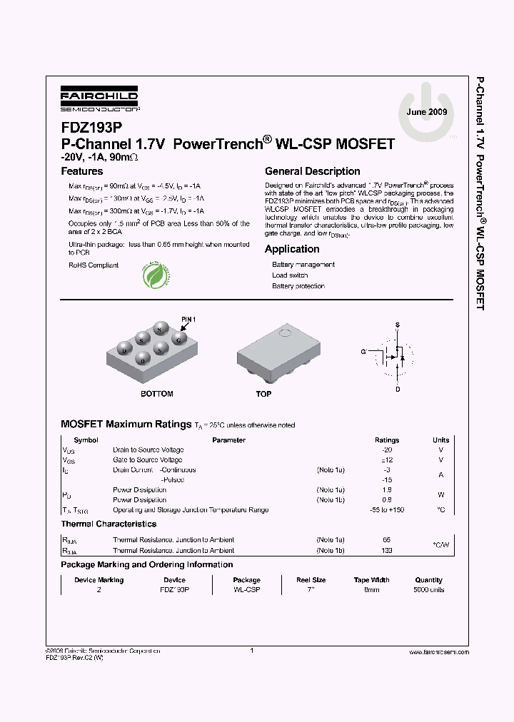 FDZ193P_8413330.PDF Datasheet