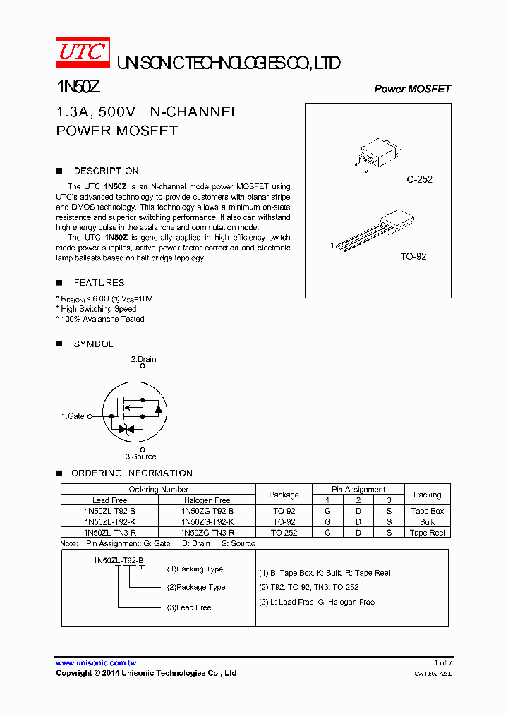 1N50ZL-T92-B_8462584.PDF Datasheet