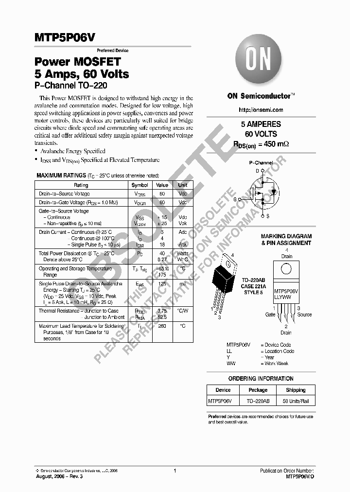 MTP5P06V_8577984.PDF Datasheet