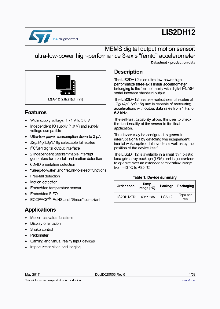 LIS2DH12_8830412.PDF Datasheet