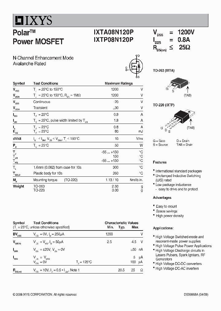 IXTP08N120P_8941554.PDF Datasheet