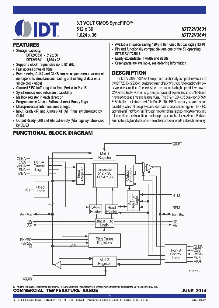 72V3631L15PFG8_8958711.PDF Datasheet