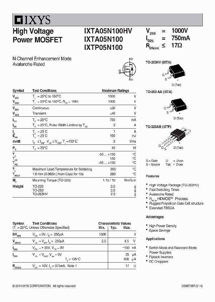 IXTP05N100_8985724.PDF Datasheet