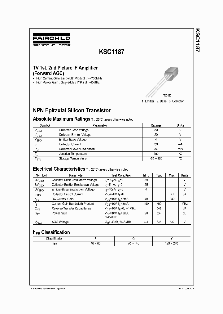 KSC1187YBU_9088304.PDF Datasheet