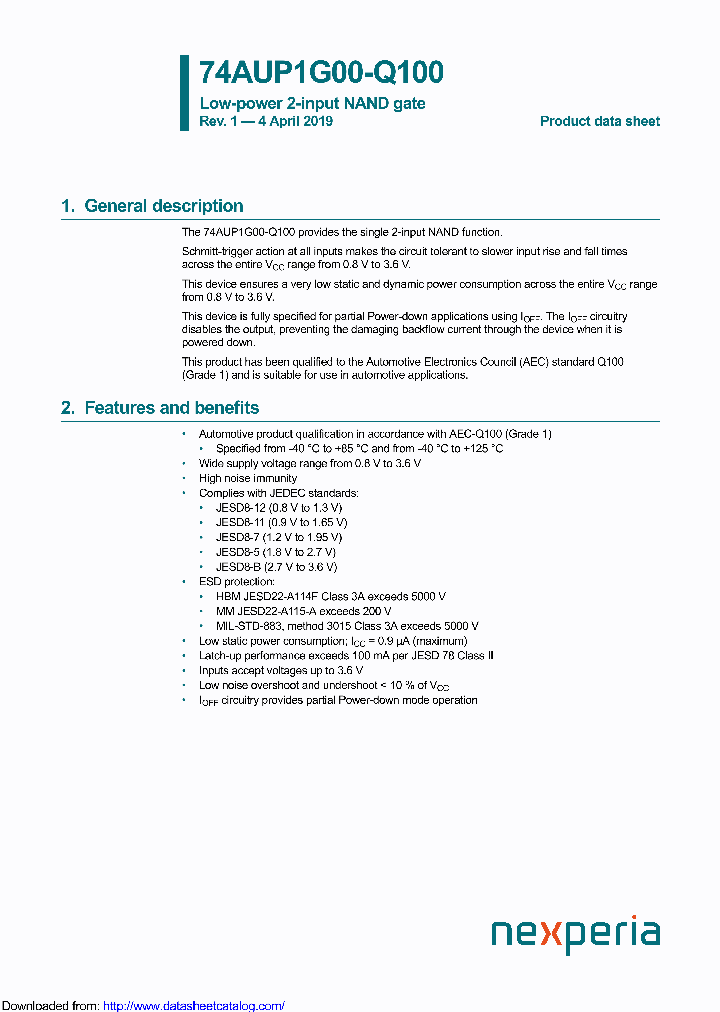 74AUP1G00GW-Q100_9119865.PDF Datasheet