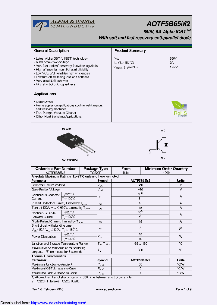 AOTF5B65M2_9121564.PDF Datasheet